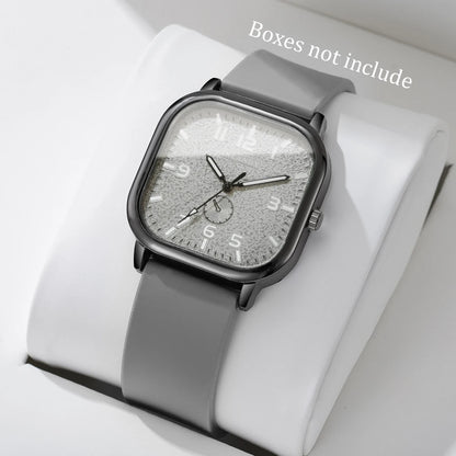 Women's Fashion Square watch, with silicone strap, sporty design