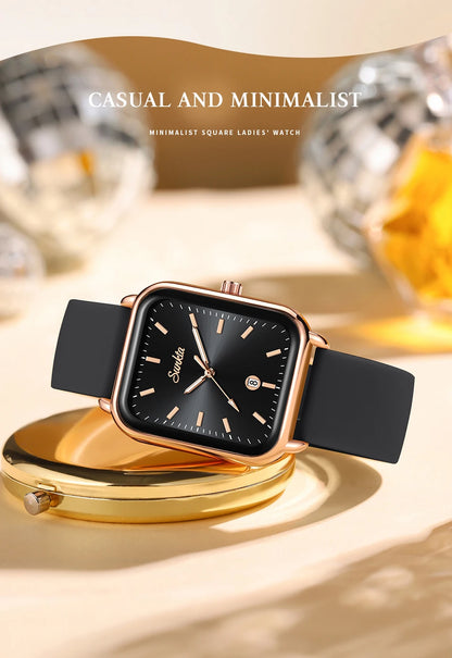 Elegant and modern Sunkta women's watch, square, luxurious
