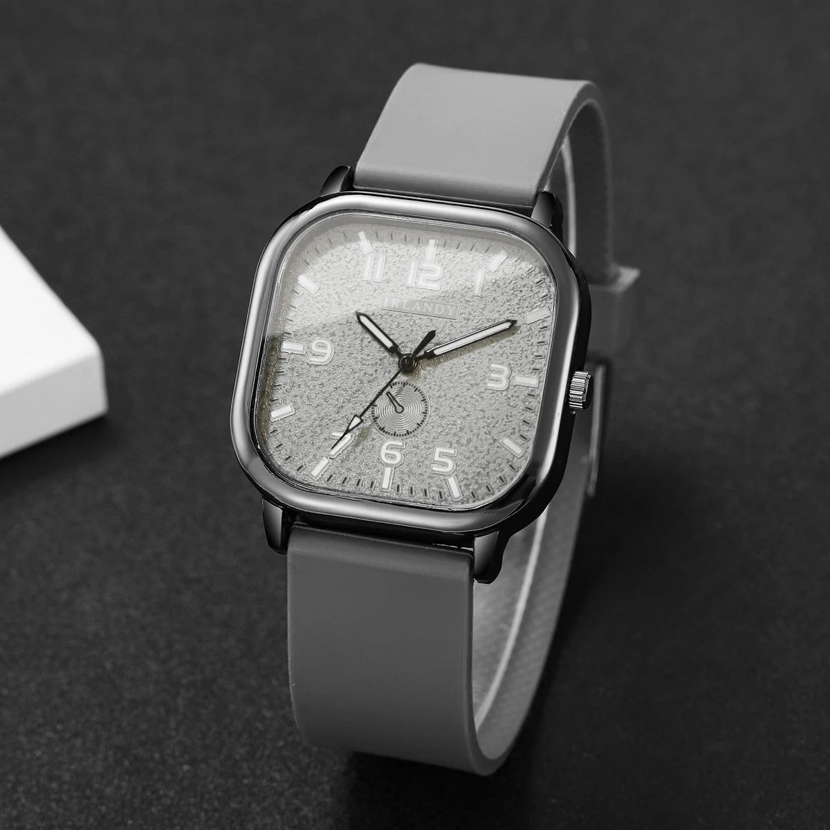 Women's Fashion Square watch, with silicone strap, sporty design