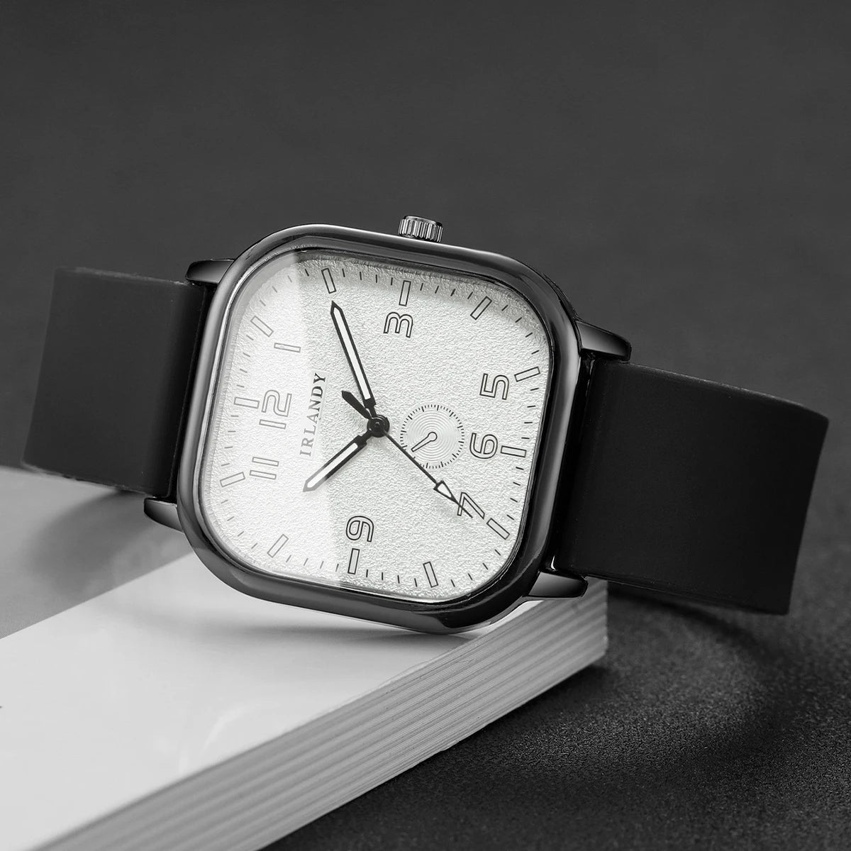 Women's Fashion Square watch, with silicone strap, sporty design