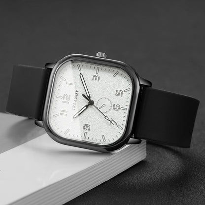 Women's Fashion Square watch, with silicone strap, sporty design