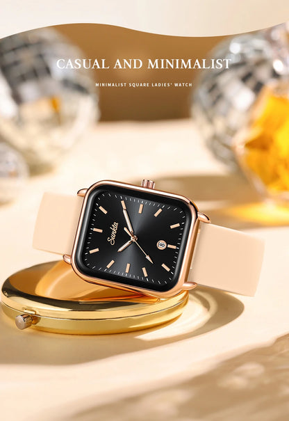 Elegant and modern Sunkta women's watch, square, luxurious