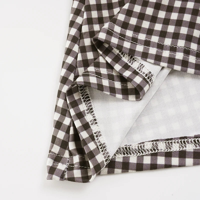 Stylish asymmetrical plaid casual dress