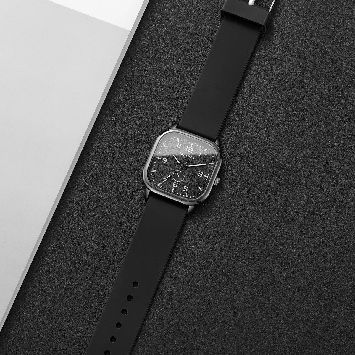 Women's Fashion Square watch, with silicone strap, sporty design
