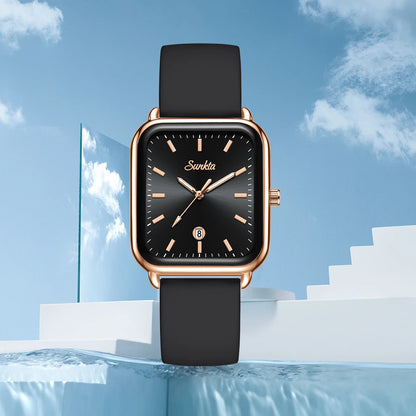 Elegant and modern Sunkta women's watch, square, luxurious