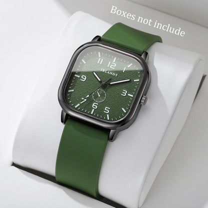 Women's Fashion Square watch, with silicone strap, sporty design