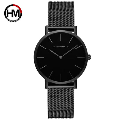 Women's watch with Japanese quartz movement, simple design in gold-tone stainless steel