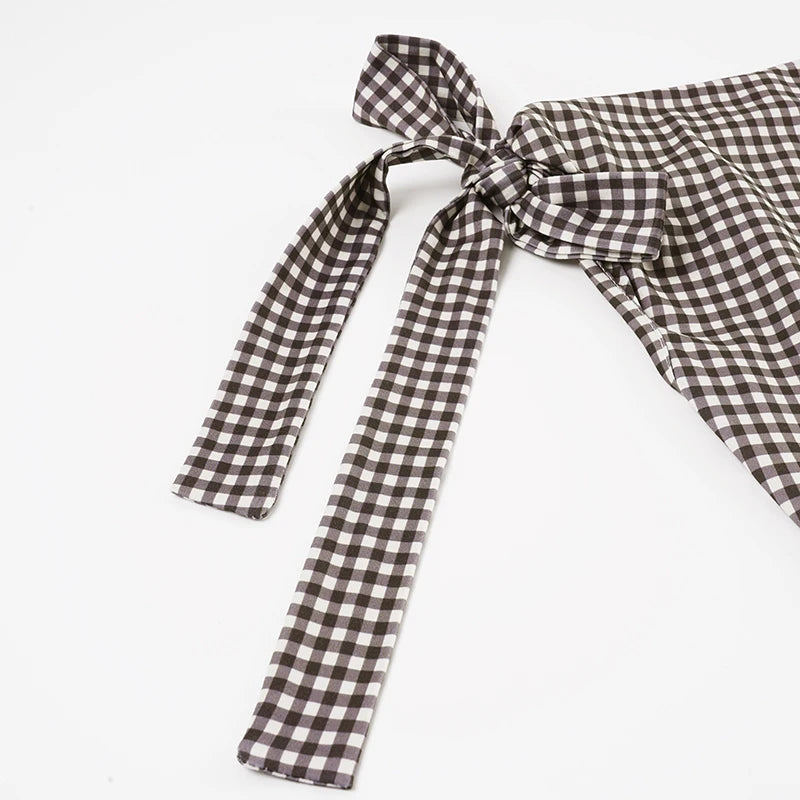 Stylish asymmetrical plaid casual dress