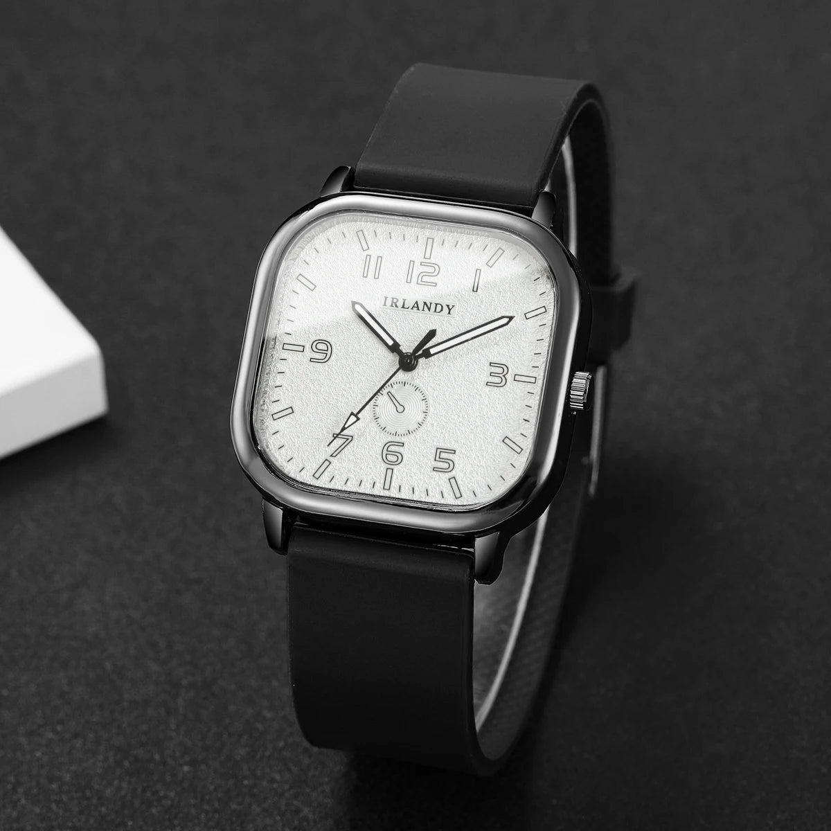 Women's Fashion Square watch, with silicone strap, sporty design