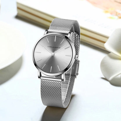 Women's watch with Japanese quartz movement, simple design in gold-tone stainless steel
