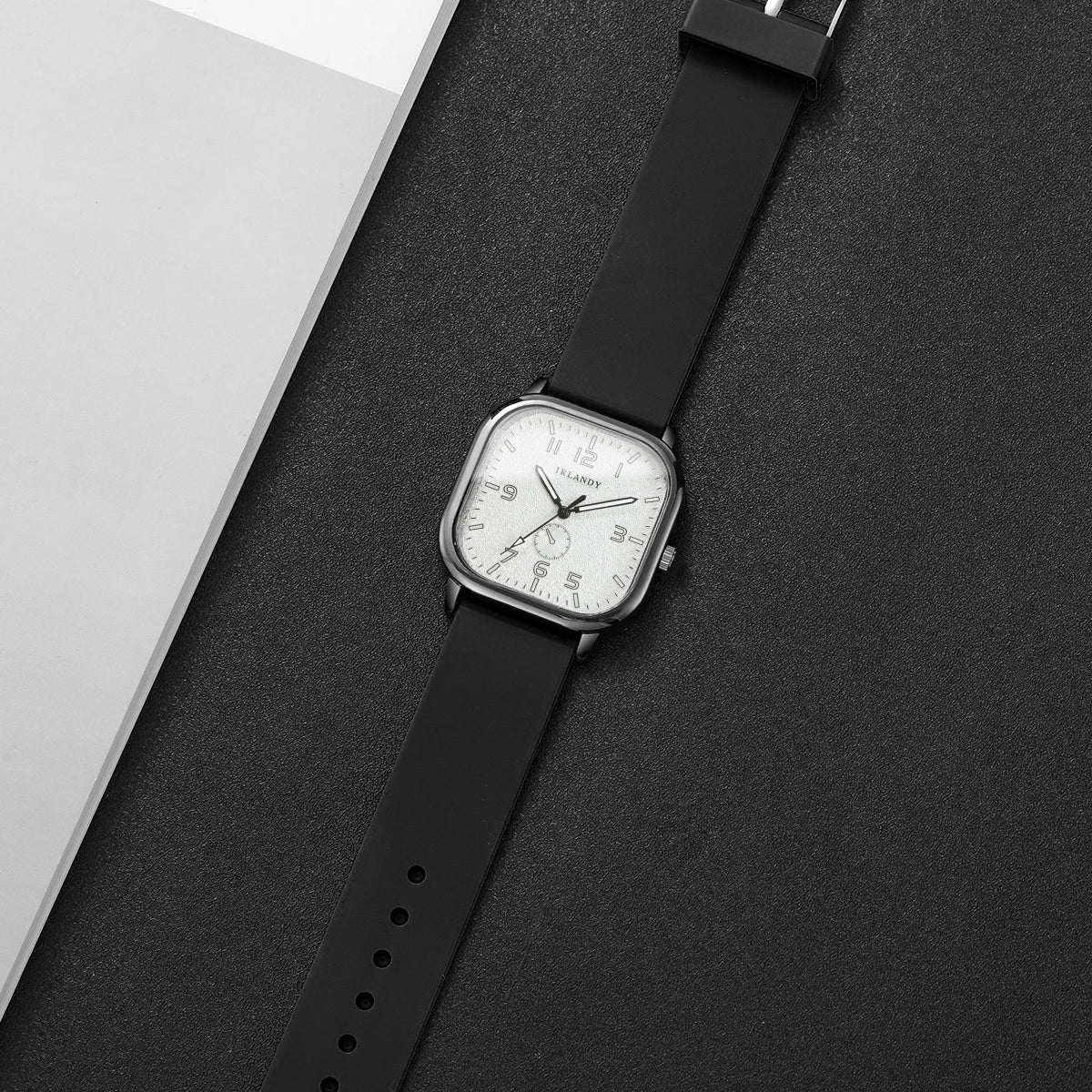 Women's Fashion Square watch, with silicone strap, sporty design