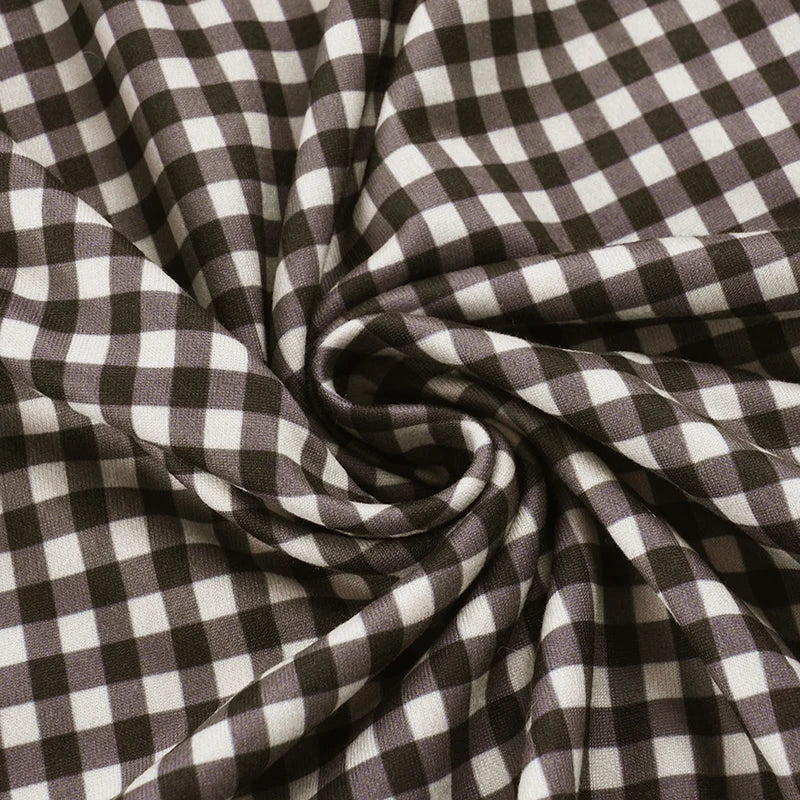 Stylish asymmetrical plaid casual dress