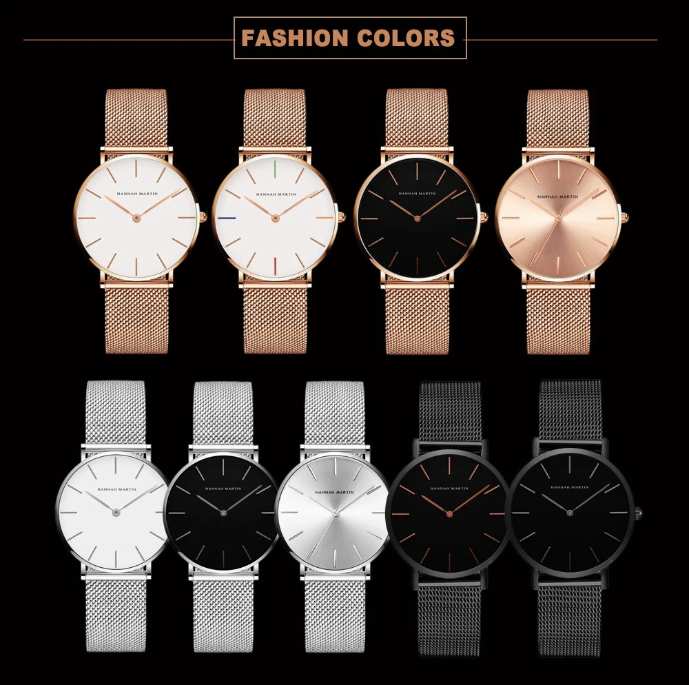 Women's watch with Japanese quartz movement, simple design in gold-tone stainless steel