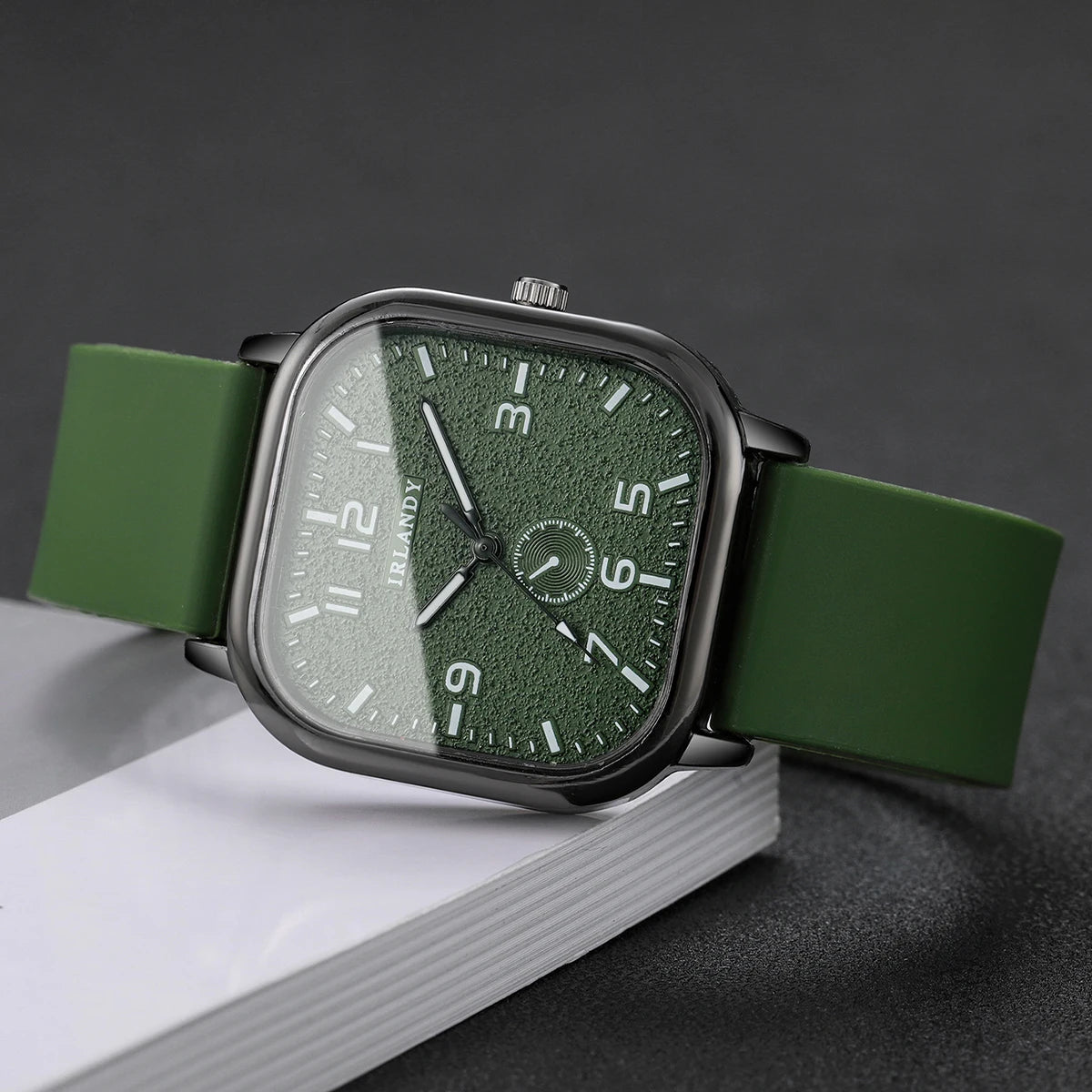 Women's Fashion Square watch, with silicone strap, sporty design