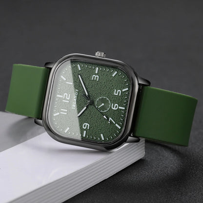 Women's Fashion Square watch, with silicone strap, sporty design
