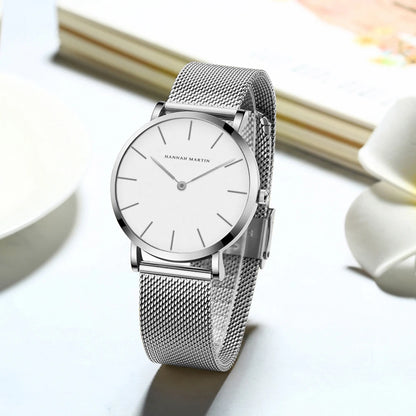 Women's watch with Japanese quartz movement, simple design in gold-tone stainless steel