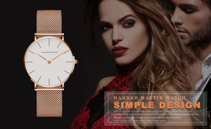 Women's watch with Japanese quartz movement, simple design in gold-tone stainless steel