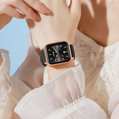 Elegant and modern Sunkta women's watch, square, luxurious