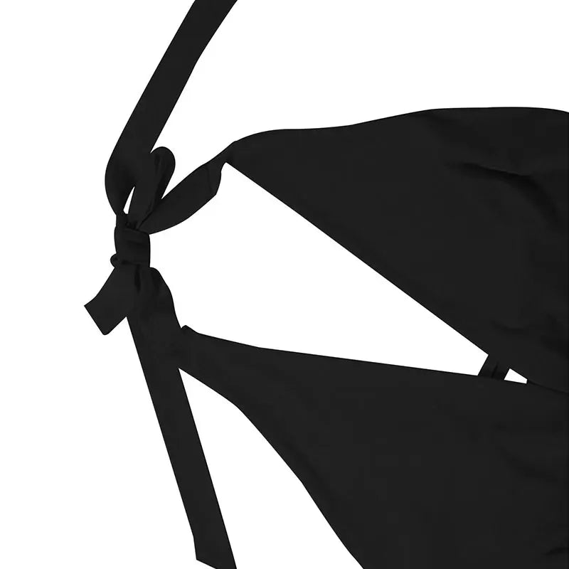 Women's dress, halter neck style, sleeveless, with a V-neck