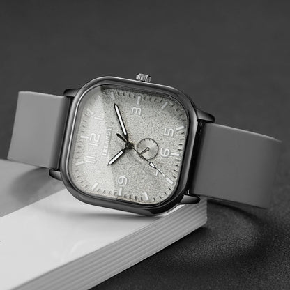 Women's Fashion Square watch, with silicone strap, sporty design