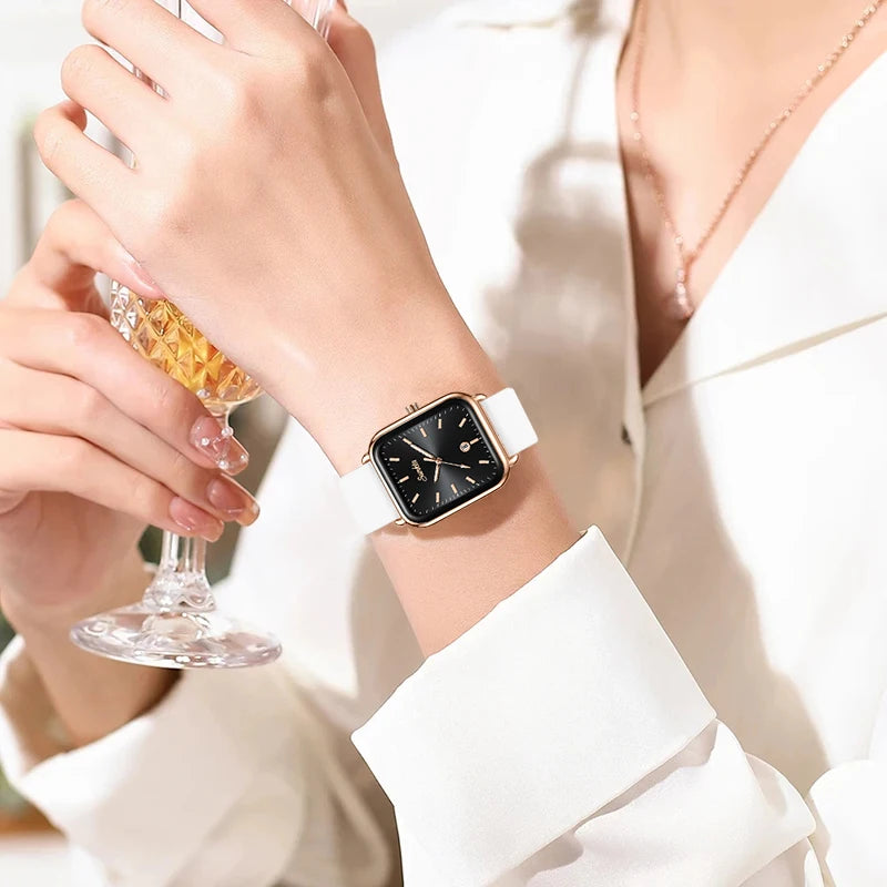 Elegant and modern Sunkta women's watch, square, luxurious