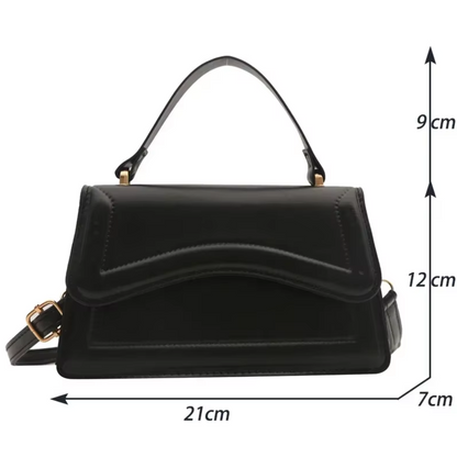 Classic Black Faux Leather Handbag