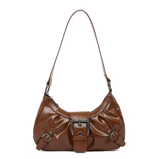 Classic Brown Faux Leather Handbag