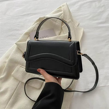 Classic Black Faux Leather Handbag