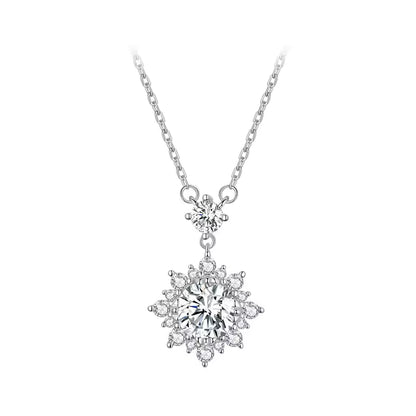 Lab-Created Diamond Halo Necklace