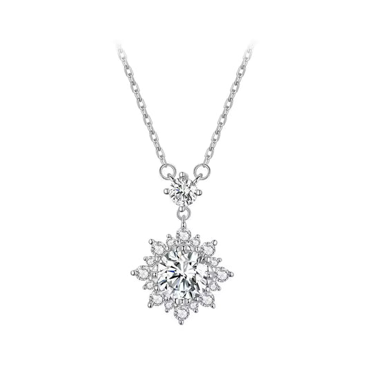 Lab-Created Diamond Halo Necklace